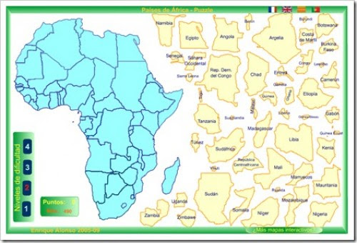 PUZZLE, ESTADOS AFRICANOS