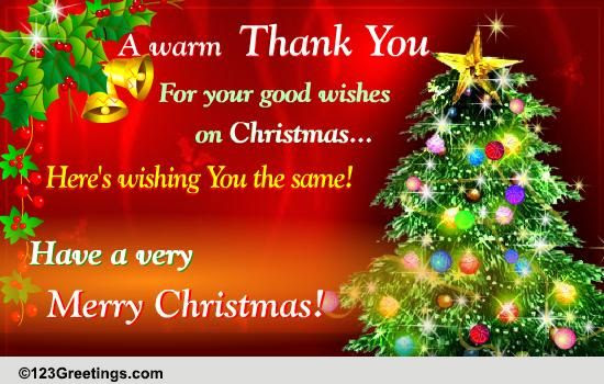 Christmas Greetings And Thank You Letter - Xmast 4