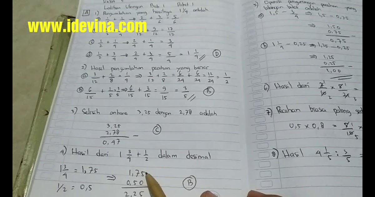 Kunci Jawaban Matematika Esps Kelas 5 Halaman 22 Pdf Kuncisoal
