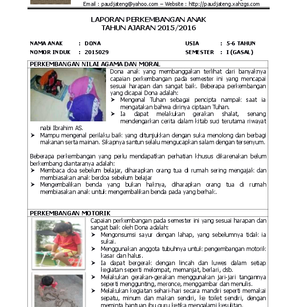 Contoh Narasi Raport Tk Masa Pandemi Dunia Sosial