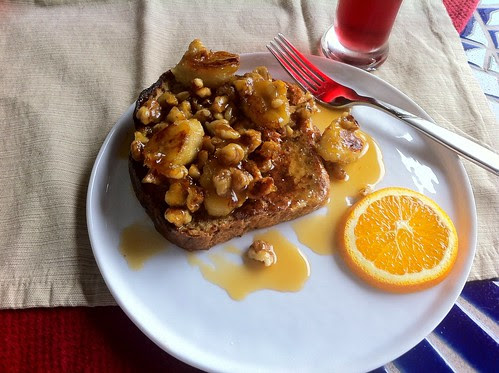 Banana Honey French Toast Plated