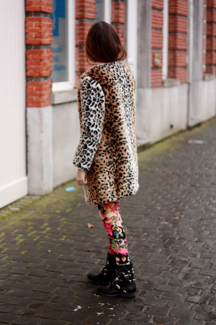 Leopard Coat and Floral Leggings