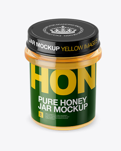 Download Free Pure Honey Jar High Angle Shot Mockups Psd Yellowimages Mockups