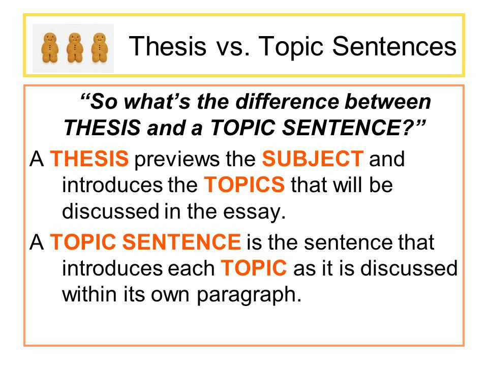 distinguish between topic and thesis
