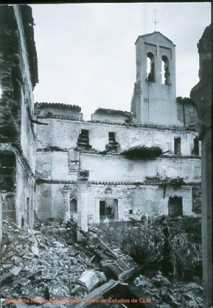Daños por el incendio provocado en la Guerra Civil en el convento de San Juan de la Penitencia (Toledo)