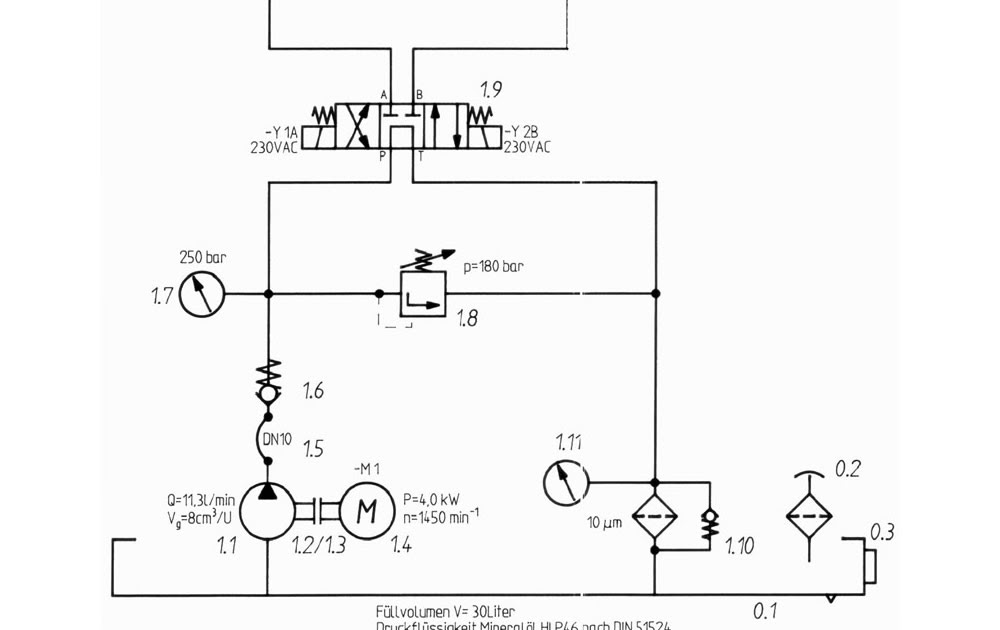 Schaltplan Hydraulikaggregat