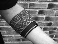 Geometric Wristband Tattoo Men
