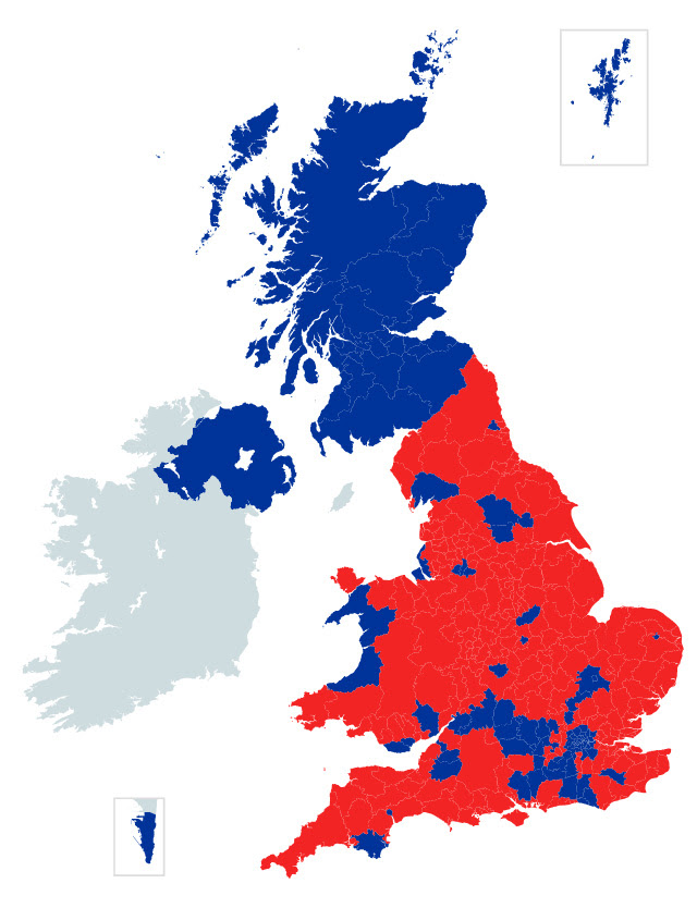 Map Uk Vote Brexit - Direct Map