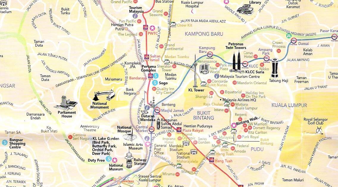 Kuala Lumpur City Map Tourist Map Of English