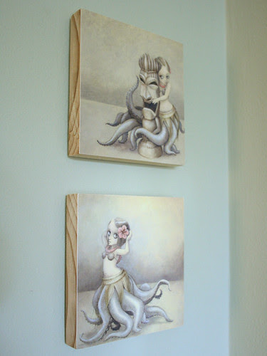 huladollsquidgirls Wood-mounted Prints