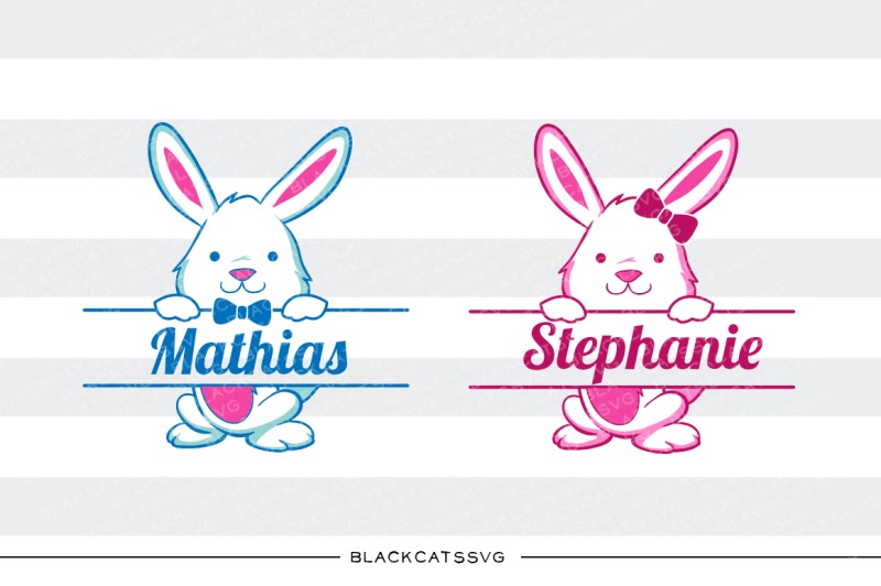 Free Easter Bunnies - Split monogram SVG Crafter File - Download Free