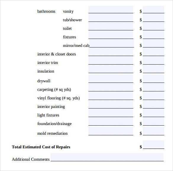 Painting Bid Template