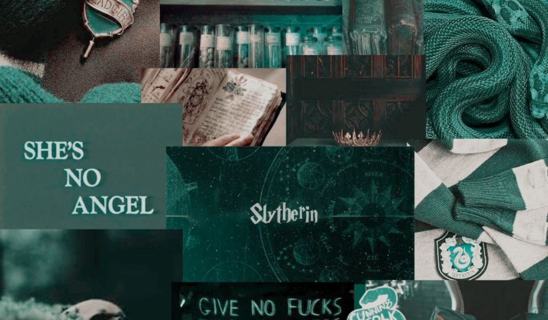 Slytherin Aesthetic Harry Potter Collage Wallpaper ...