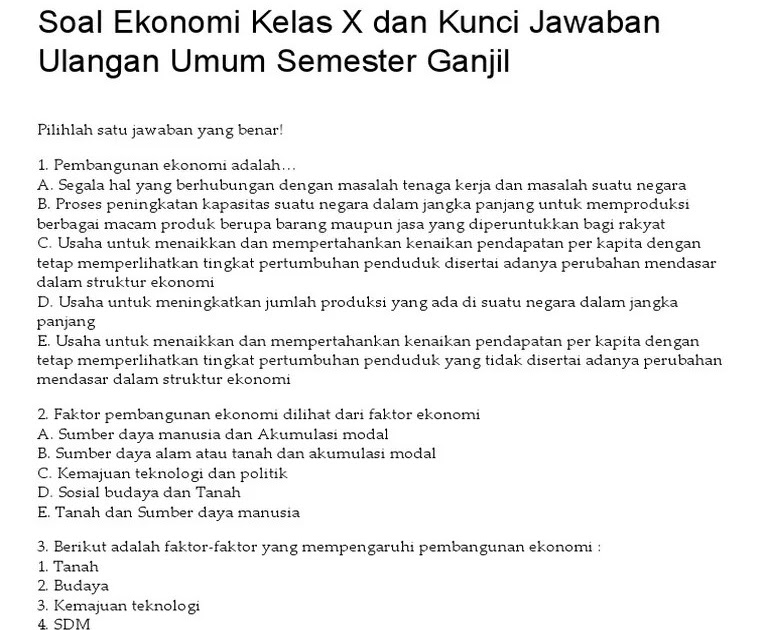 Soal Geografi Kelas 11 Semester 2 Beserta Jawabannya