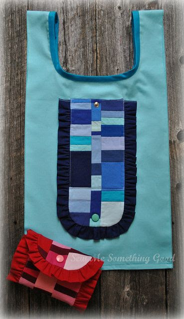 Roll'n Fold Shopping Bags - Blue unfolded and Pink closed | Flickr - Photo Sharing!