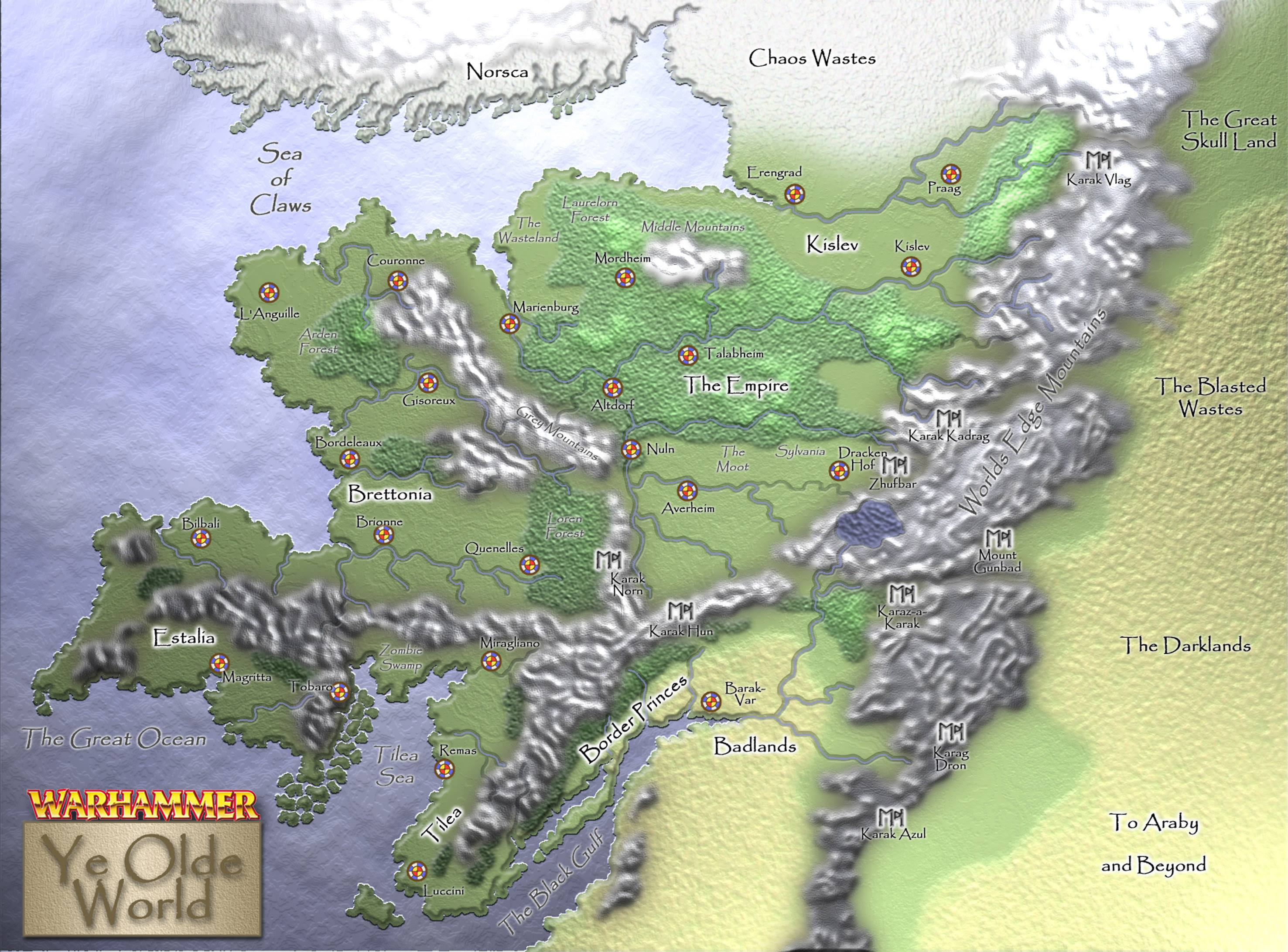 Карта империи Warhammer Fantasy