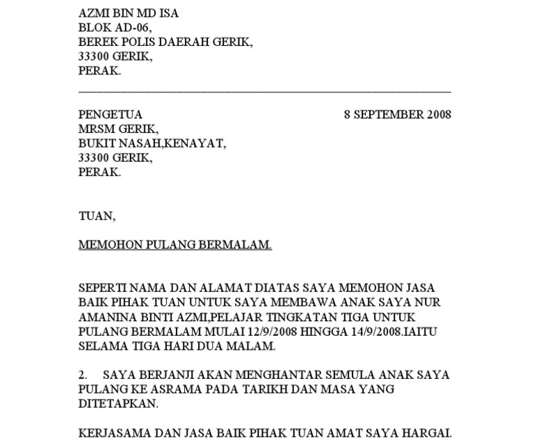 Contoh Surat Rasmi Wakil Kuasa - HRasmi