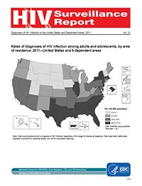 Screenshot of the cover of the HIV Surveillance Report