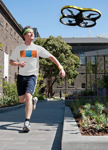 3. Jogging drone. Don’t have the discipline to run by yourself, nor any friends to spur you on?Well, jog on… because Australian  inventors have developed a drone that will be running buddy and fly ahe