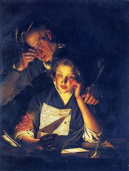 A Young Girl Reading A Letter
