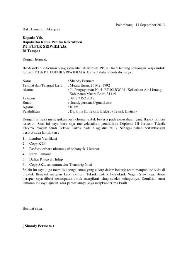 Contoh Surat Lamaran Kerja Ke Bank Bri - Contoh Two