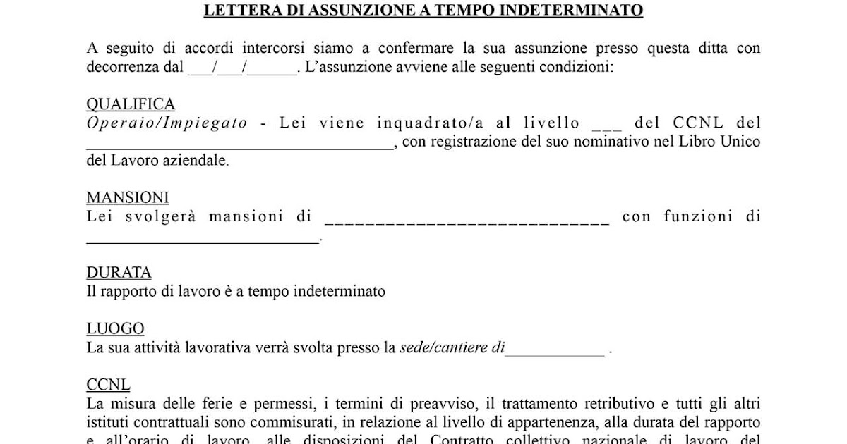 Fac Simile Contratto Di Lavoro A Tempo Determinato renbaird