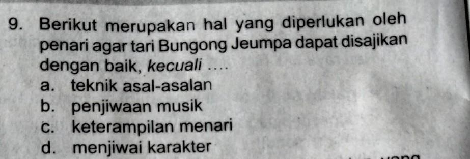 Sebutkan Dua Fungsi Musik Dalam Tarian Bungong Jeumpa Kobong Ilmu