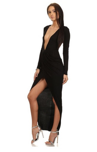 how to wear a plunging neckline dress