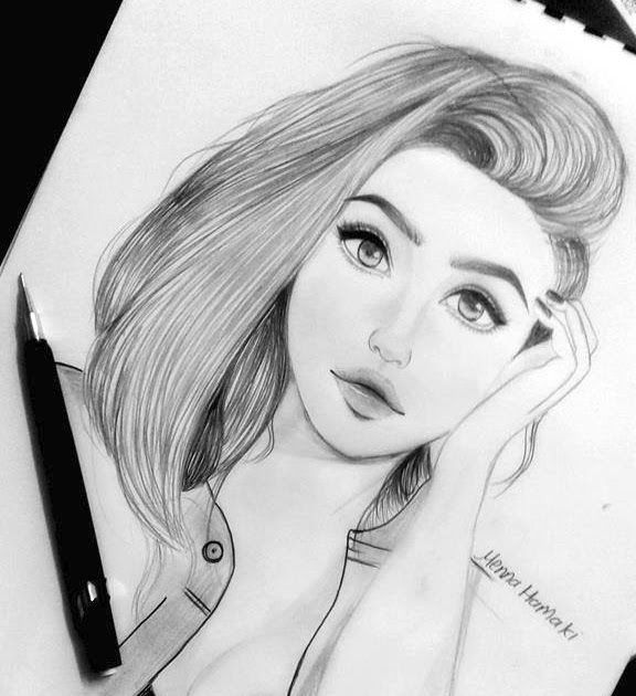 رسومات بنات محجبات بالرصاص كيوت