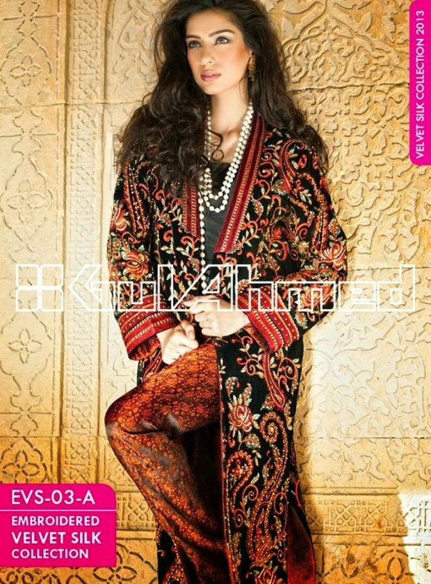 Mens-Women-Wear-Beautiful-Embroidered-Silk-Velvet-Long-Coats-by-Gul-Ahmed-New-Fashion-1 Mens-Women-Wear-Beautiful-Embroidered-Silk-Velvet-Long-Coats-by-Gul-Ahmed-New-Fashion-1