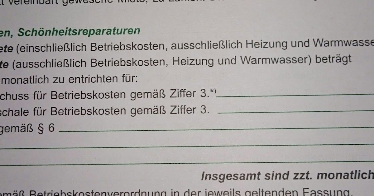 Kaltmiete Inkl Betriebskosten