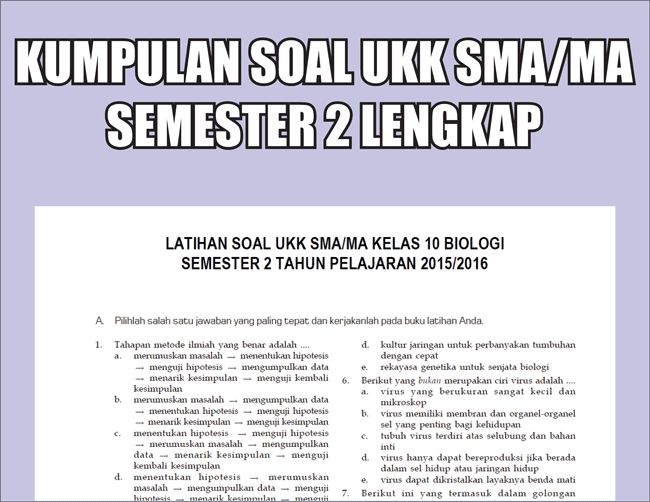 Contoh Soal Biologi Kelas 10 Semester 2 Beserta Jawabannya Dapatkan Contoh