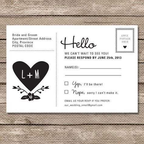 Wedding RSVP Postcard Printable PDF Garden Whimsy Wedding RSVP Postcard Printable PDF Garden Whimsy