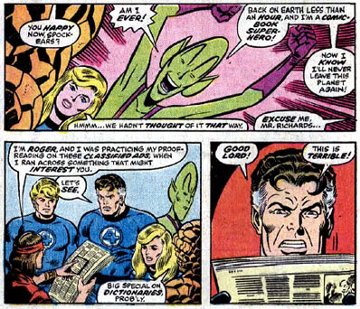 'This new 'Garfield' comic strip...it's just TERRIBLE!' FF #176 panels