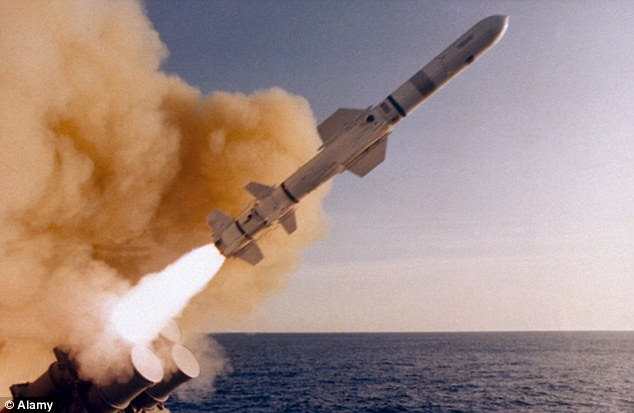 Threat: An attack by Britain, France and the United States on Syria would involve long-range Tomahawk missiles