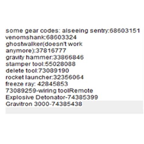 Hammer Roblox Gear Code