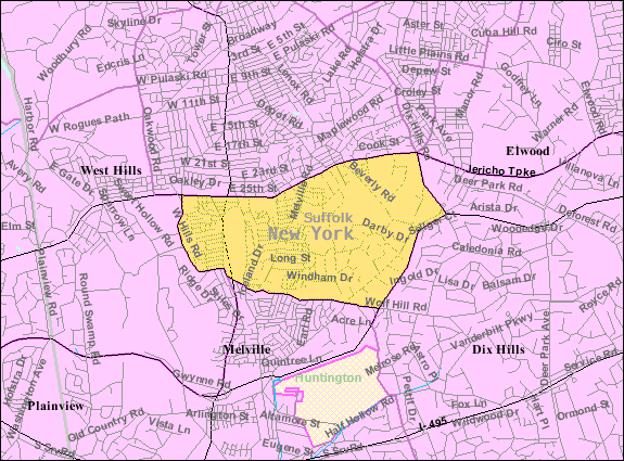 Map Of Huntington New York - States Of America Map