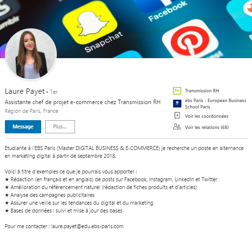 Exemple Demande De Stage Sur Linkedin  filcrush