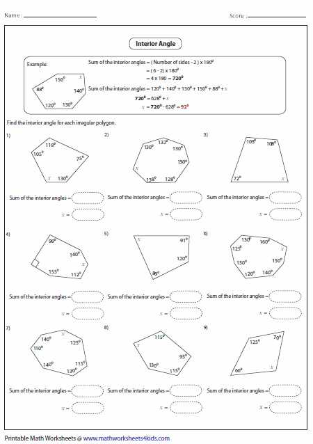 Indoors And Outside Angles Of A Polygon For Kids