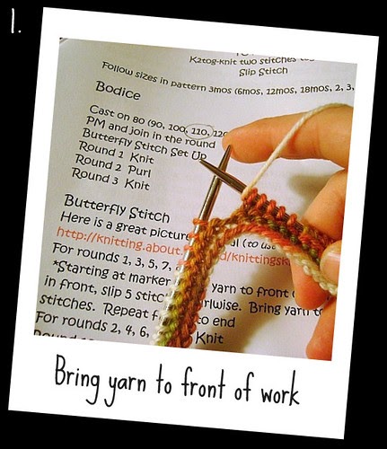 Little Trunks Knits: Butterfly Stitch in the round TUTORIAL