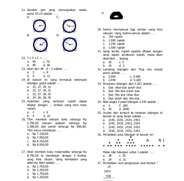 Contoh Soal Olimpiade Matematika Kelas 3 Sd Soal Kelasmu