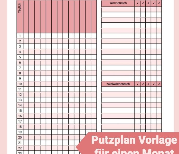 Putzplan Für Mieter Treppenhaus Vorlagen 2021 : Putzplan Fur Mieter