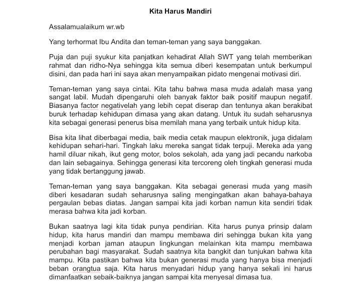 Teks Pidato Terbaik Sekolah Menengah Kumpulan Referensi Teks Pidato