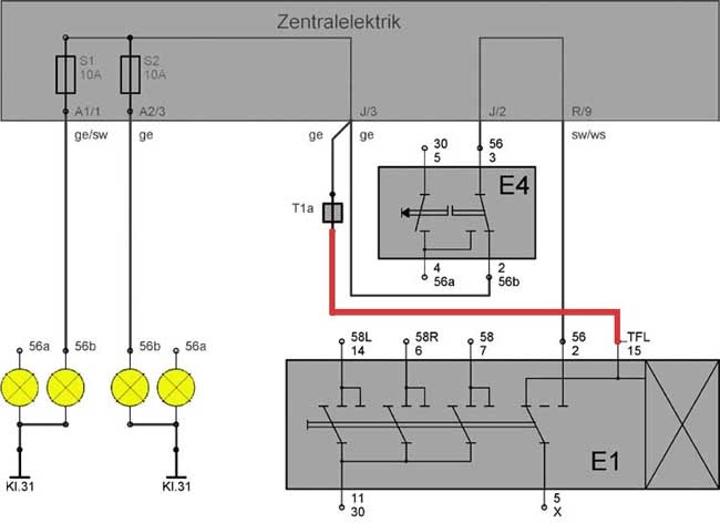 Stromlaufplan Tagfahrlicht