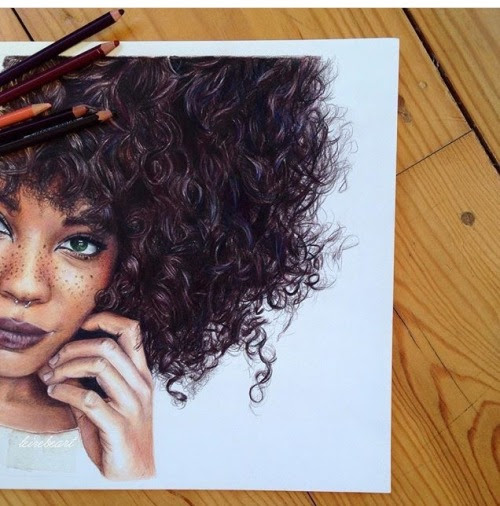 Natural Hair Girl Drawing