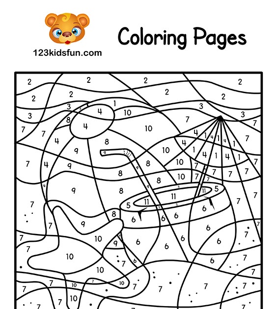 Summer Color By Number - Coloringnori - Coloring Pages for Kids