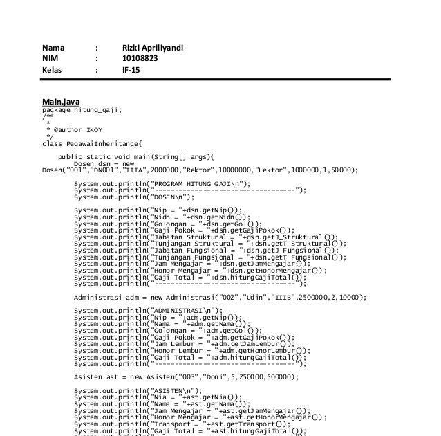 Program Menghitung Gaji Karyawan Dengan Java Soal Tematik