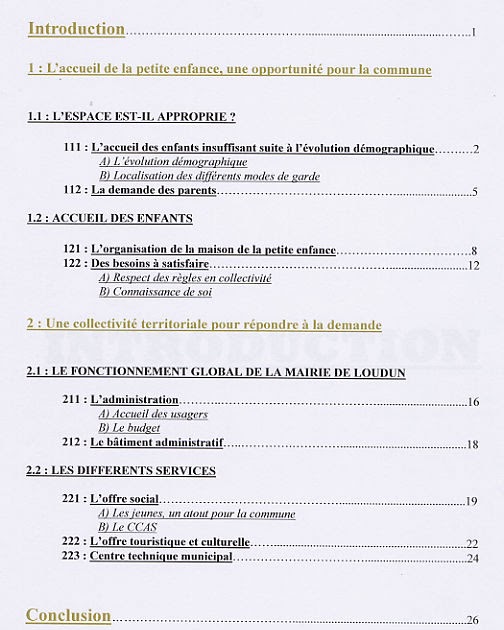 Exemple Table Des Matières Rapport De Stage  Le Meilleur Exemple