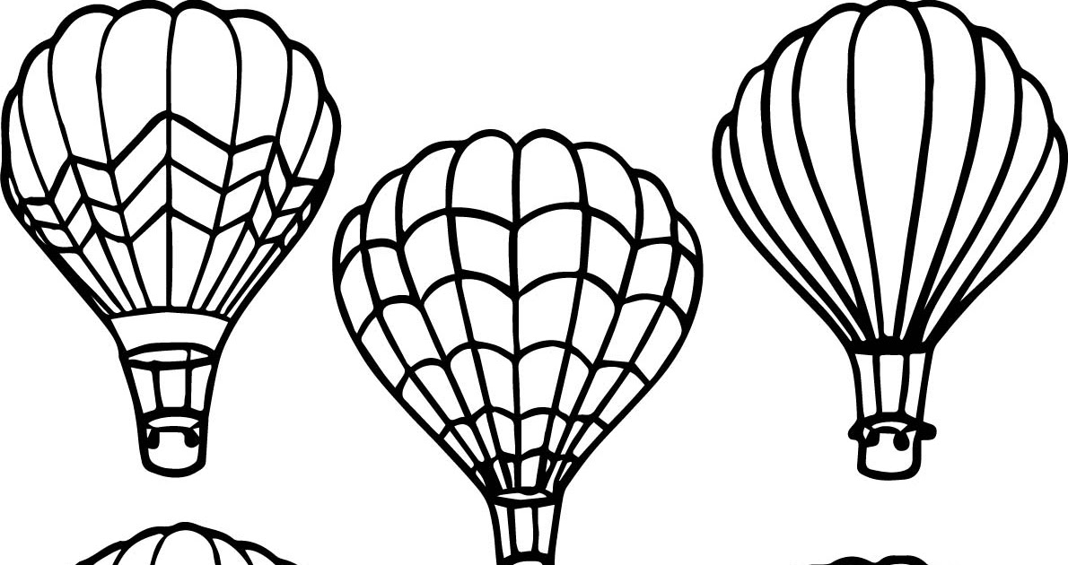 Images Of Hot Air Balloon Clipart Black And White Free