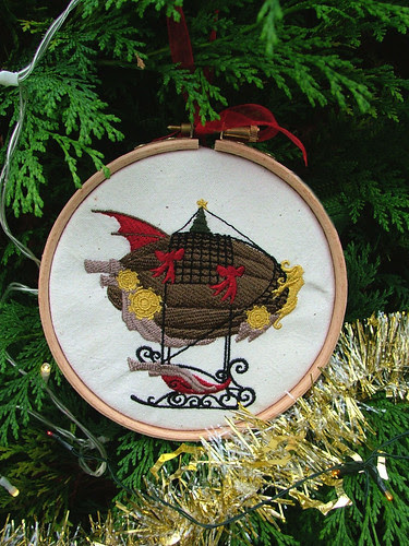 Santa's Airship Steampunk Christmas Decoration